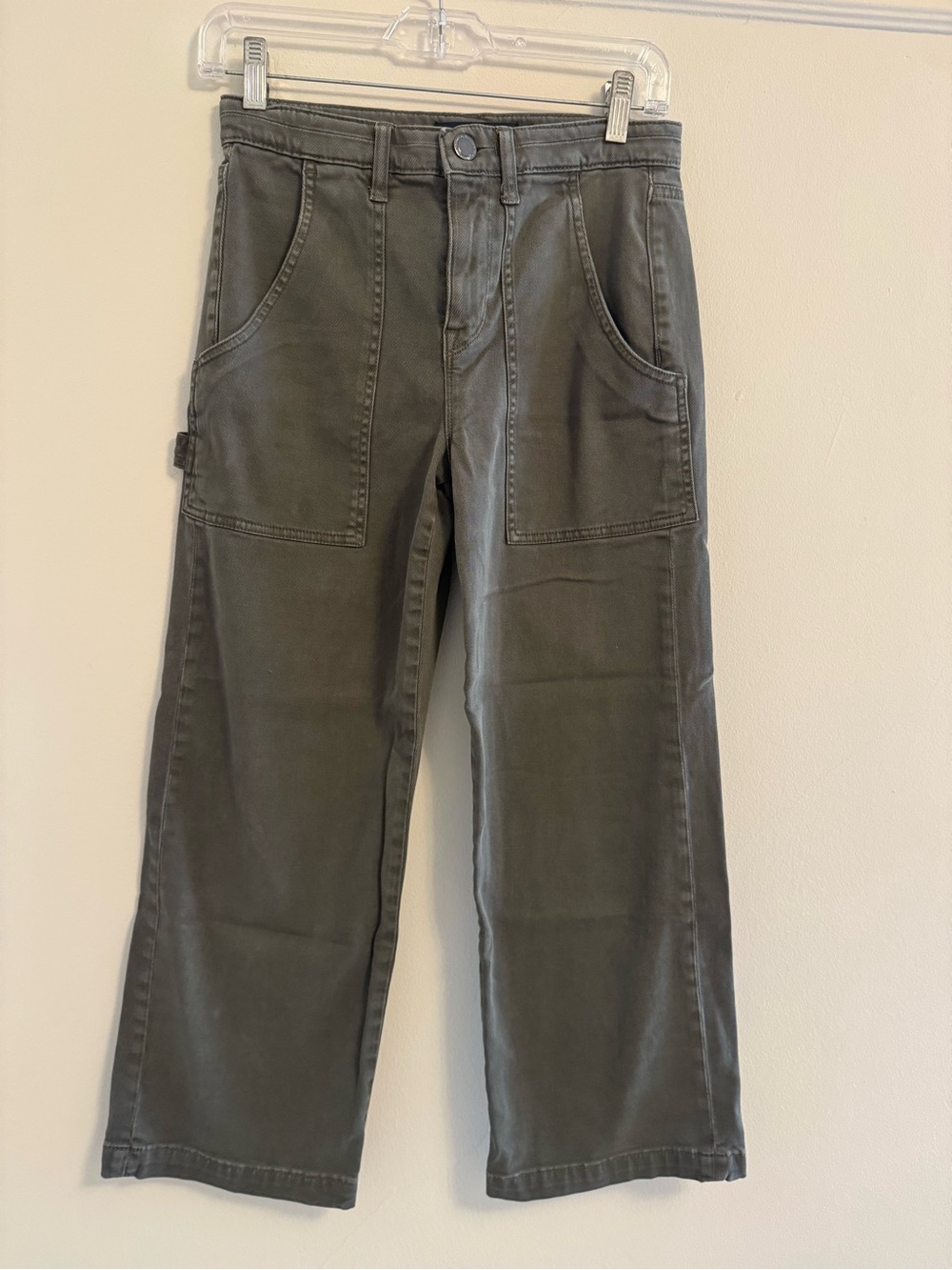 Women Olive Workwear Pants - Casual Straight Leg